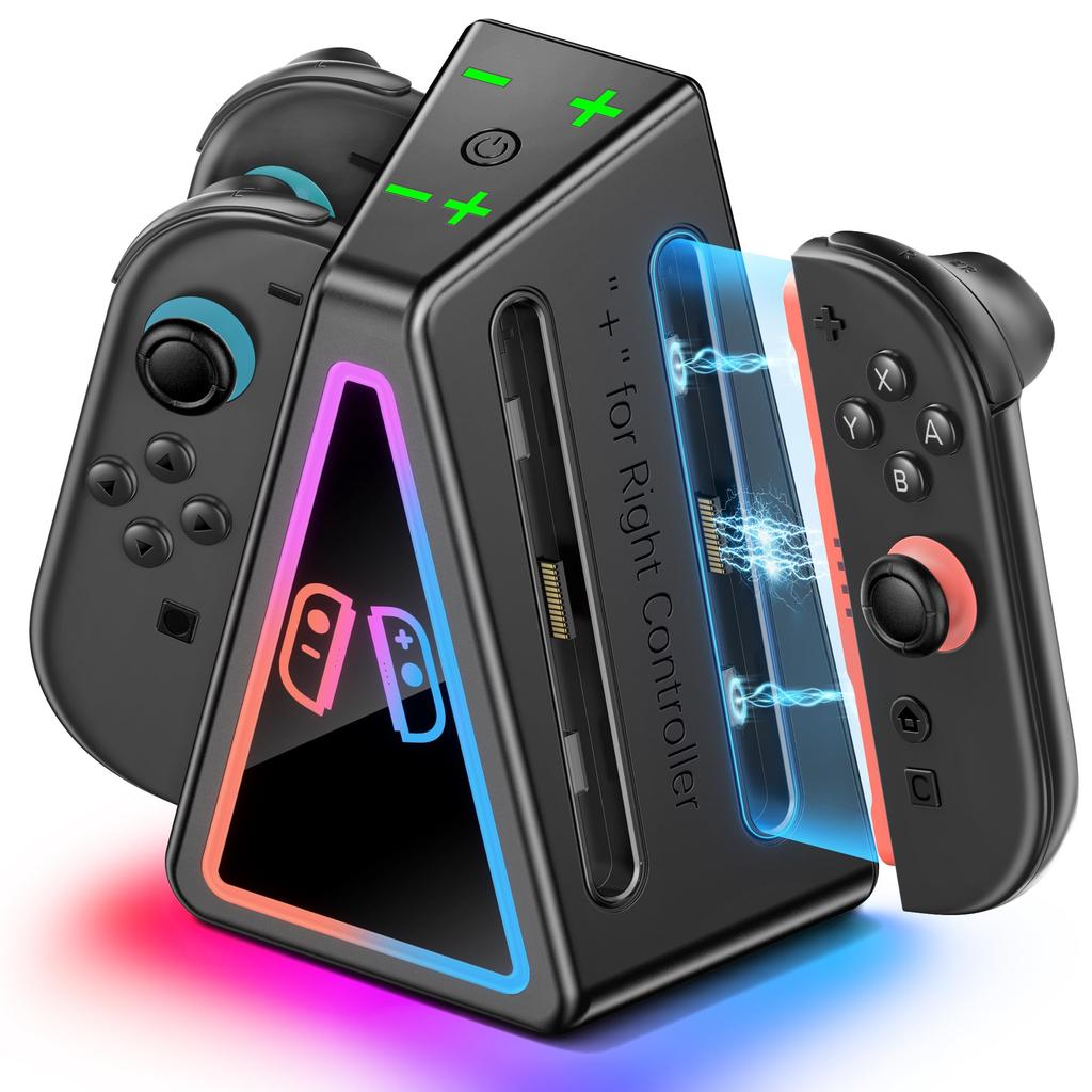 Compatible with Nintendo Switch Switch 2 Controller Charging 2 Holds 4 Features 9 RGB Lighting Prevents and Compatible with Switch Controllers and