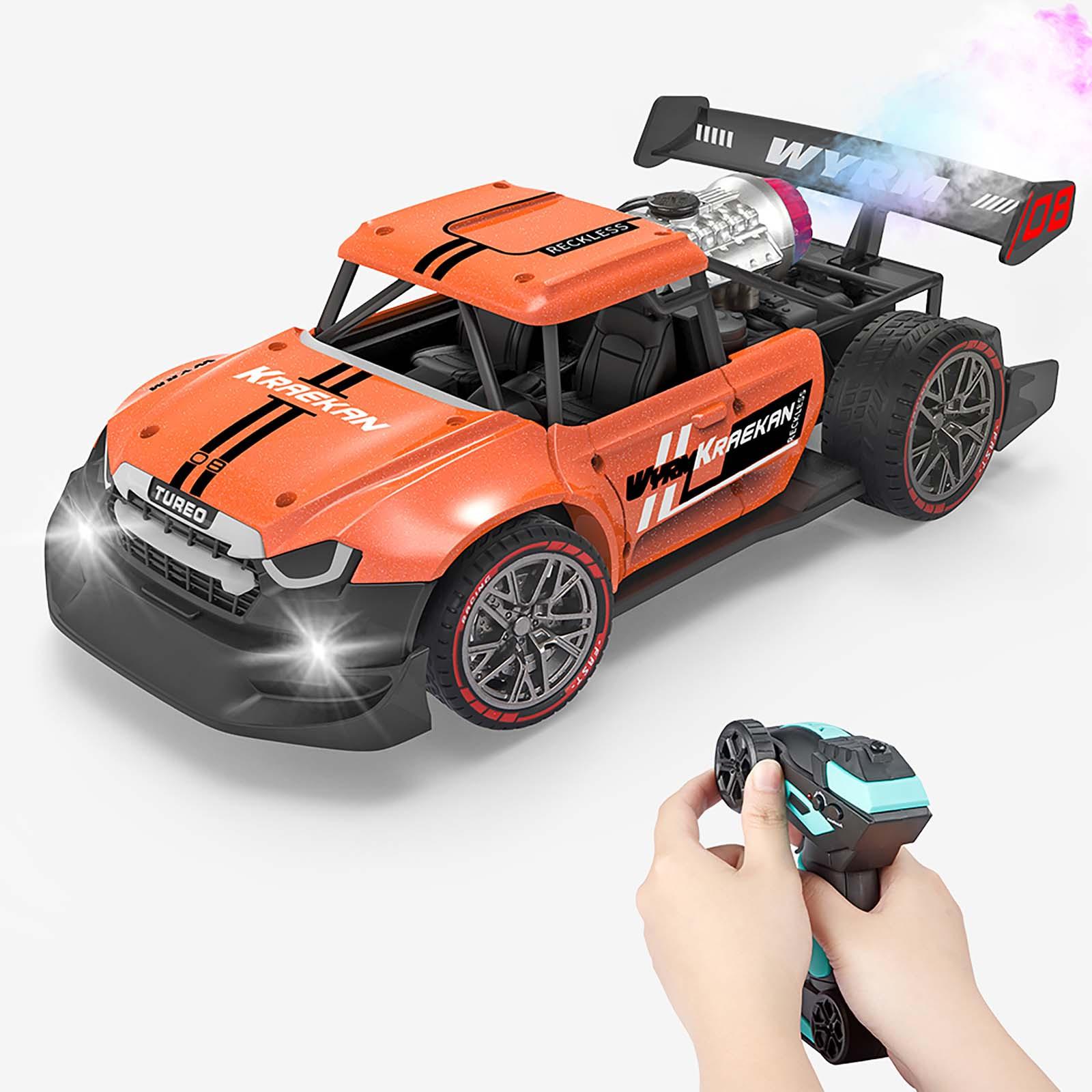 

1:16 Радиоуправляемая машина 2.4G 4CH Spray Light Высокоскоростной пульт дистанционного управления Drift Stunt Car Toys оранжевый