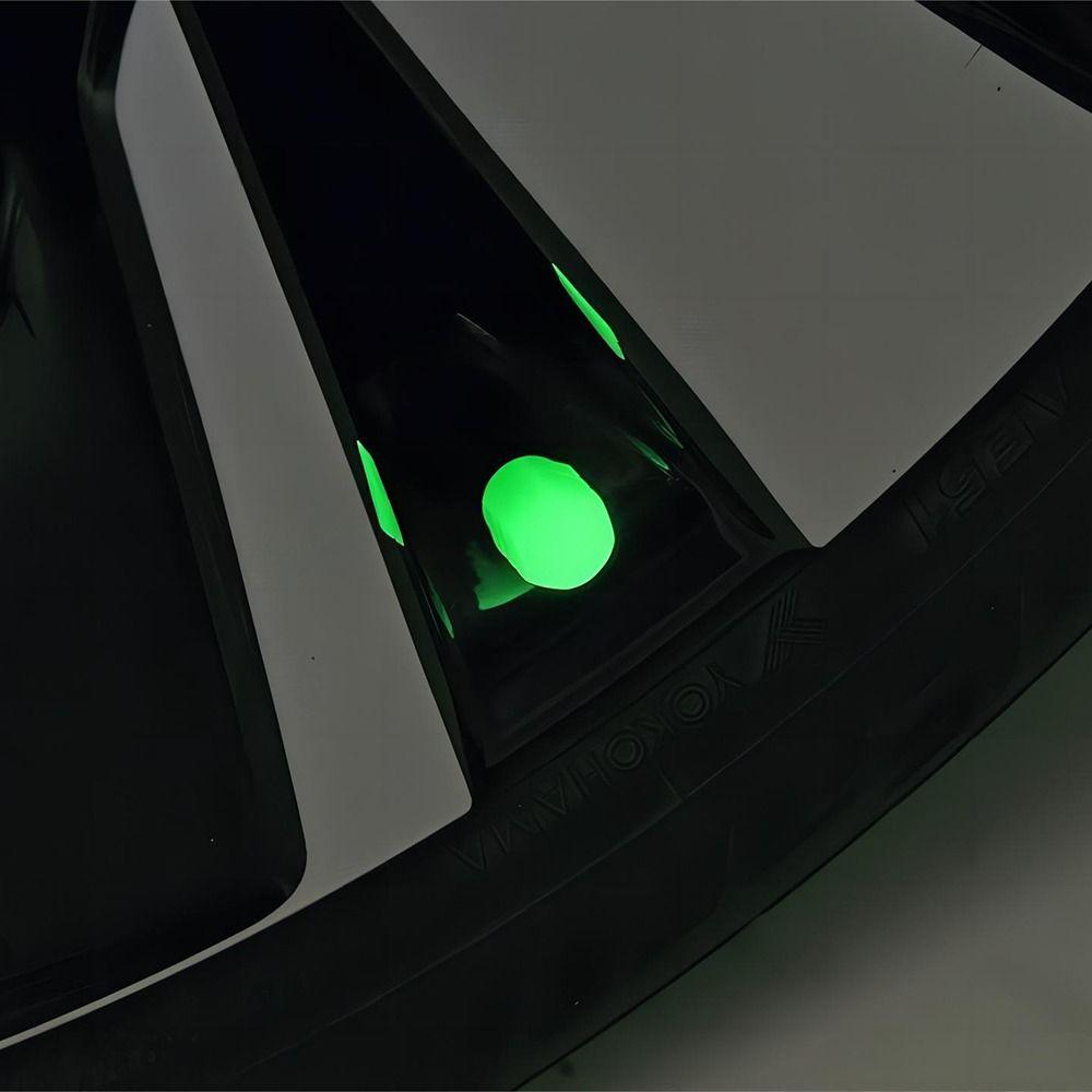 8Pcs Super Bright Luminous Fluorescent Valve Caps Night Glowing Tyre Valve Stem Cover Car Wheel