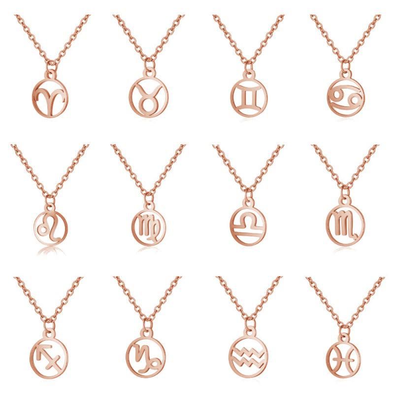 

Stainless Steel Zodiac Pendant Necklace with Thin Chain