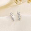 Summer Minimalist Small Zircon Row Stud Earrings For Women Delicate And Cute Daily Jewelry Accessory
