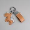 Instant Wealth Leather Keychain with Cartoon Pony Pendant for Couples – Trendy Bag and Car Accessory