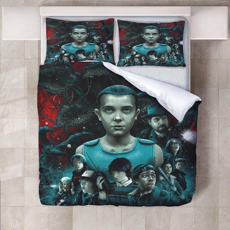 Stranger Things Season 3 Sada povlečení na přikrývku Sada povlaků na polštář UK Single 2PCS