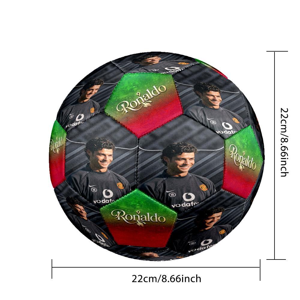 Ronaldo's Ikonische Fähigkeiten Größe 5 Fußballmaschine-Genäht Indoor/Outdoor Training und Spiele Überraschungs-Kollektion Geschenk