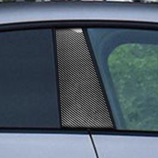 2Pcs Self-adhesive Carbon Fiber Car Window Moulding B Pillar Cover Trim for Mercedes-Benz