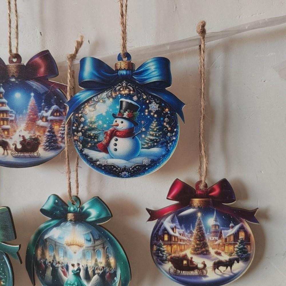 18pcs/set Wooden Material Merry Christmas Decorations Hanging Ornament  New Year Celebration
