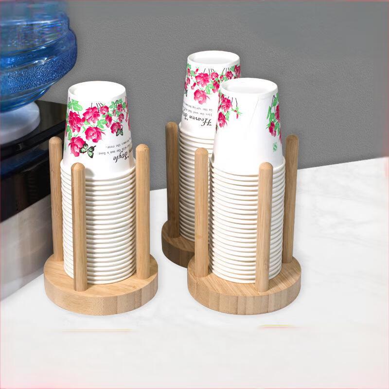 Lijia Wooden Disposable Cup Dispenser & Storage Rack