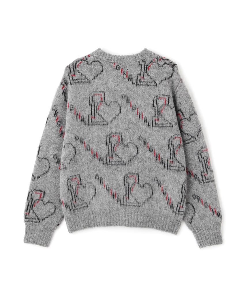 Schott SHAGGY KNIT ORIGINAL HEART Men's Size L 410 Charcoal 782-4240001