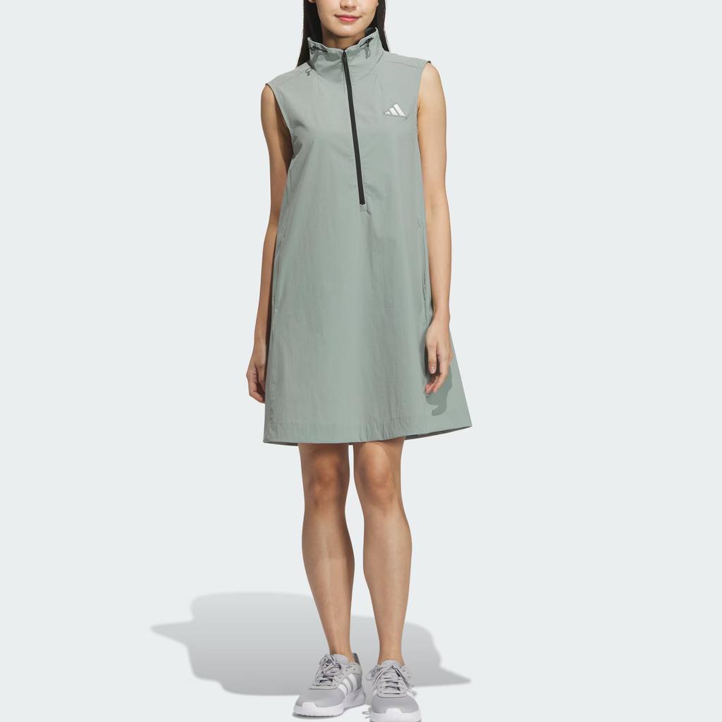 Adidas MODERN TECH WOVEN DRESS Sleeveless Dress Women's Dusty Green JM8797