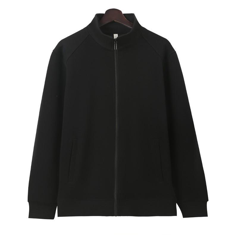 Men's Warm Hua Cotton Stand Collar Hoodie Jacket, 320g, Thickened, Versatile Casual Zip-Up - Perfect for Spring and Autumn