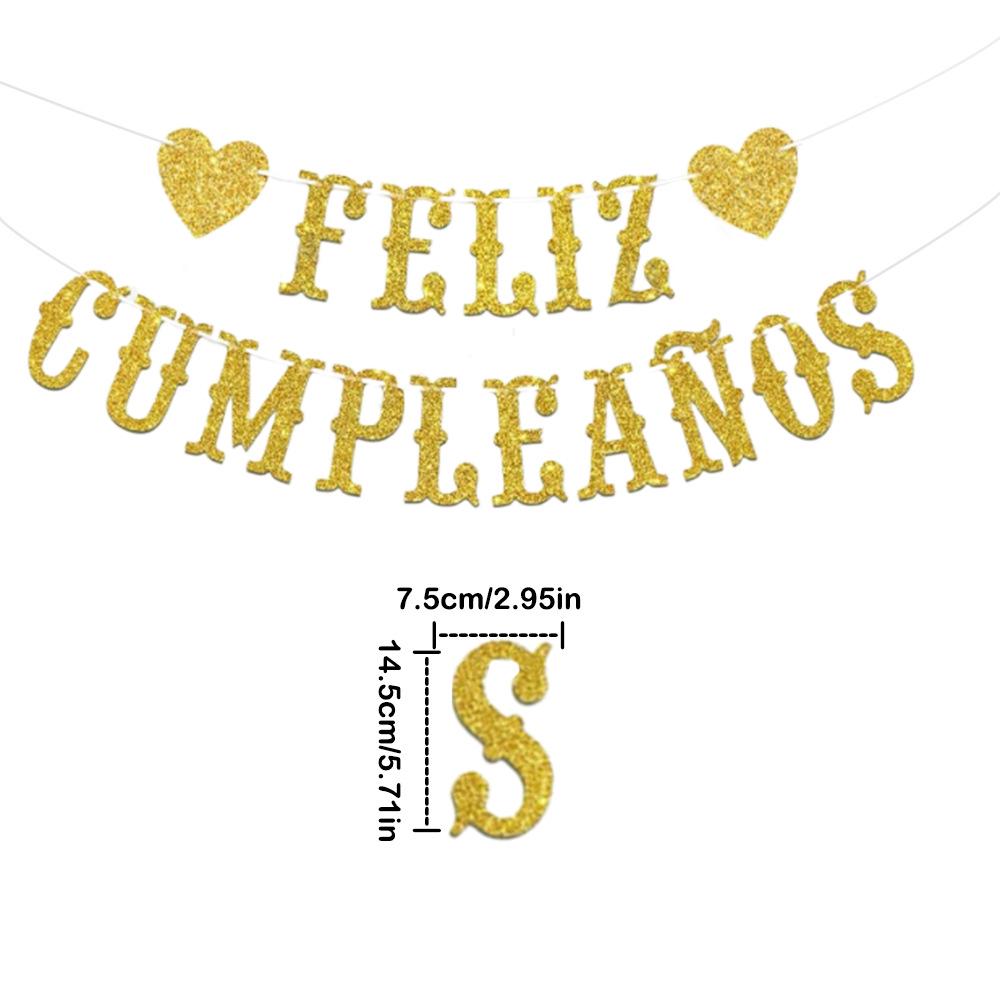 Feliz Cumpleaños Spanish Glitter Birthday Banner & Streamers