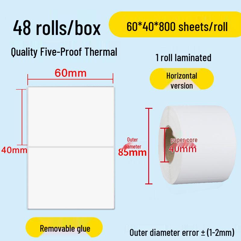 Durable Self-Adhesive Thermal Paper Barcode Labels for Printing 