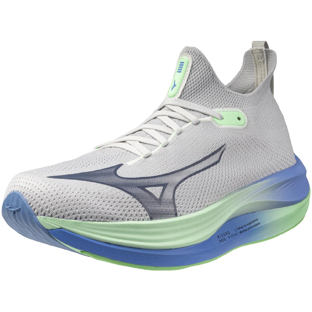 Mizuno NEO VISTA Running Thick Light Gray X Mint Green X 2E Shoes, Jogging, Marathon, Training, Sports, Lightweight, Resilient, Sole, Blue, 27.5 Cm,