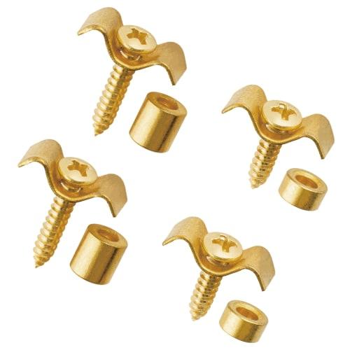 Musiclily Basic Vintage Feather-Shaped String Retainers for Squier Strat and Tele Electric Guitars, Gold (Set of 2)