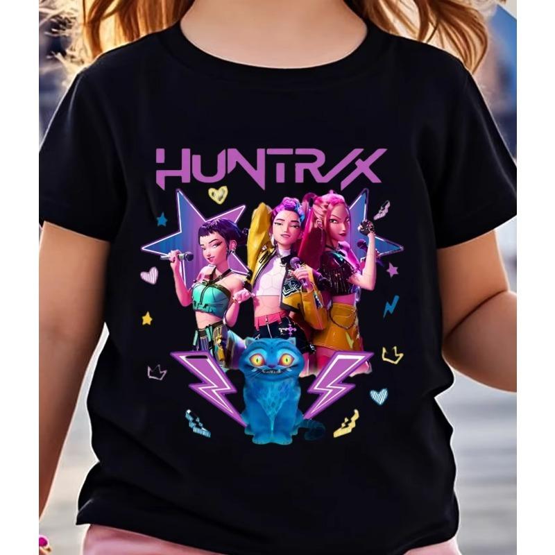 Baby Girl Clothes Kpop Demon Hunters Huntrix T Shirt  Summer Short Sleeve Boys Tee Tops Funny Fans Gift Harajuku Kids T-shirts
