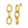 Chunky Symmetrical Link Chain Dangle Drop Earring, Stainless Steel Geometric Earring Women, Minimalist Jewelry Waterproof