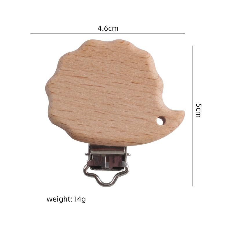 1Pcs Cute Modelling Beech Wood Pacifier Clip Baby DIY Cartoon Animal Wooden Log Pacifier Clips Nipple Chain Holder BPA Free