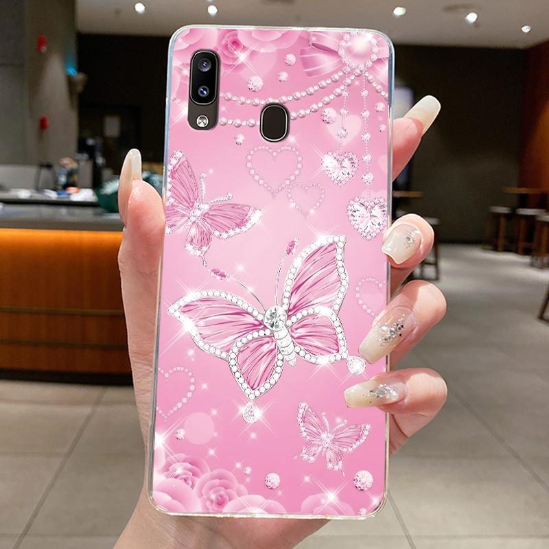 For Samsung Galaxy A40 A20e Casing Clear Fashion Butterfly Flower Protective Silicone Soft Case For Samsung A40 A20e Cover Shell