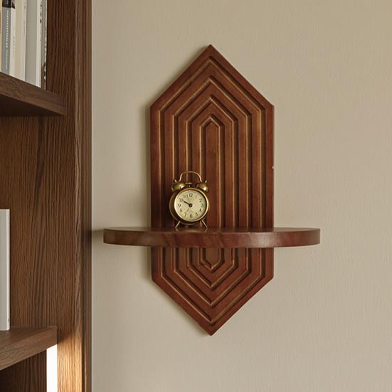 Solid Wood Wall Shelf, Thickened Storage Shelf for Small Plants, Decorative Aromatherapy Holder Shelf for Home Decor