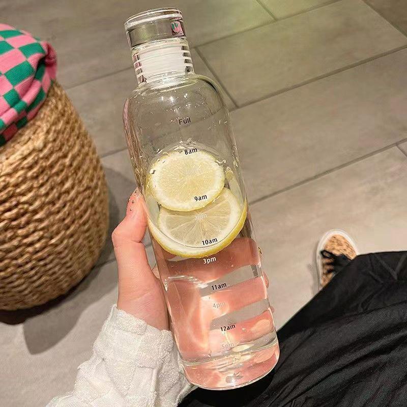 

500/700 мл прямая питьевая краткая градуированная спортивная бутылка для воды многоразовые жесткие пластиковые стаканчики Athetic Juice Прозрачная посуда для напитков Бар