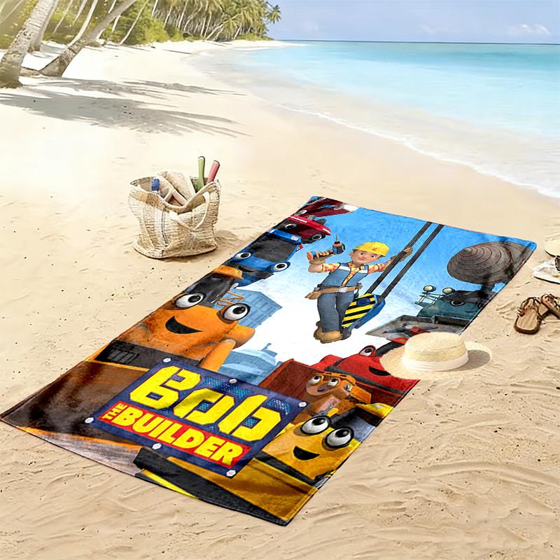 Bob der Baumeister Print Strandtuch, Großes Weiches Schnelltrocknendes Handtuch für Strand Camping Schwimmen