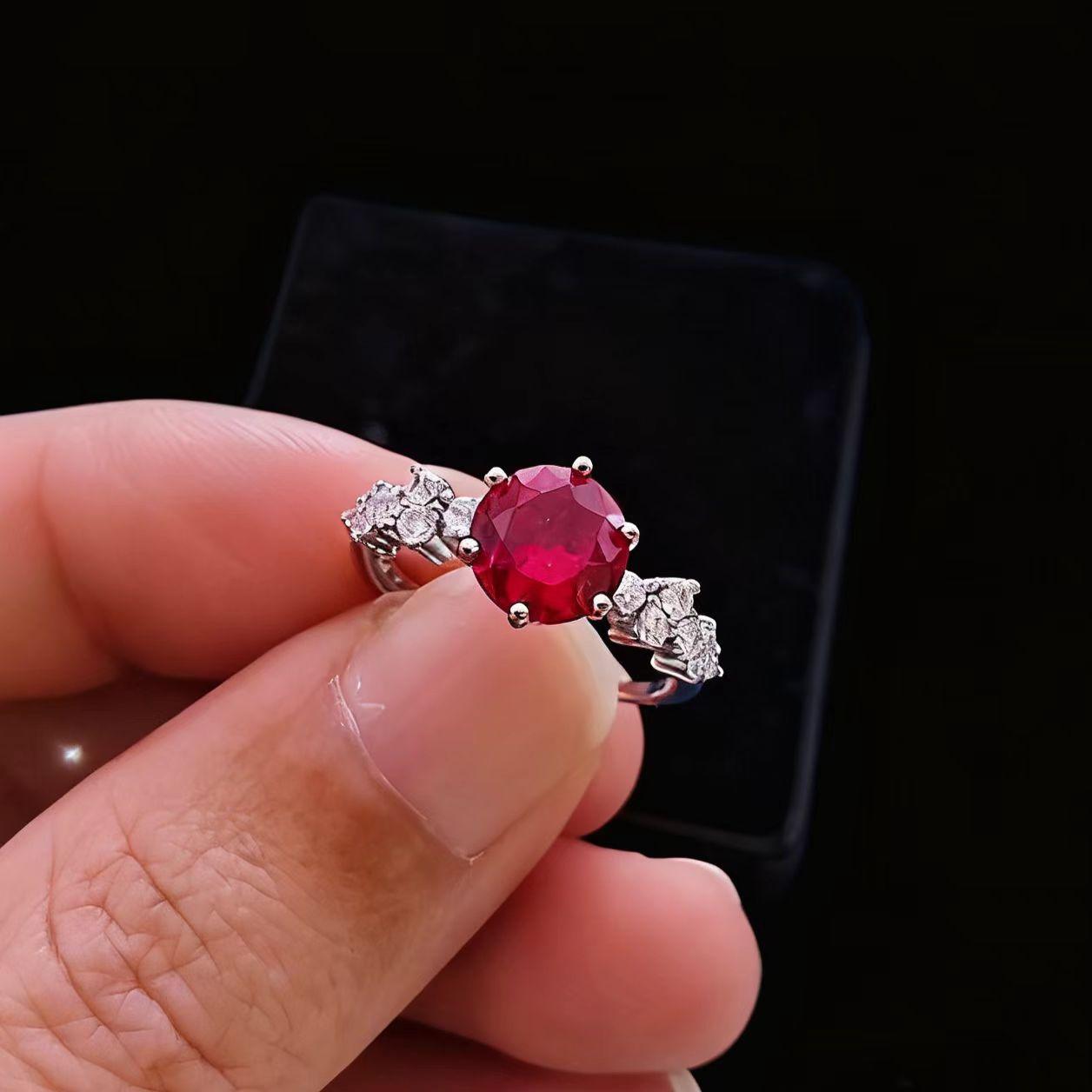 Ювелирное изделие Имитация Рубина Изумруда Кольцо Женское Премиум Цвет Сокровище Изумрудное Кольцо Adjustable opening