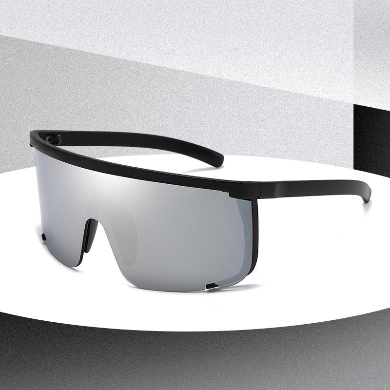 Non-polarized Fashion Integrated Design Large Frame Anti Blue Light Sunglasses Men Women Outdoor Sports Riding Wind Resistant Protection Eyeglasses
