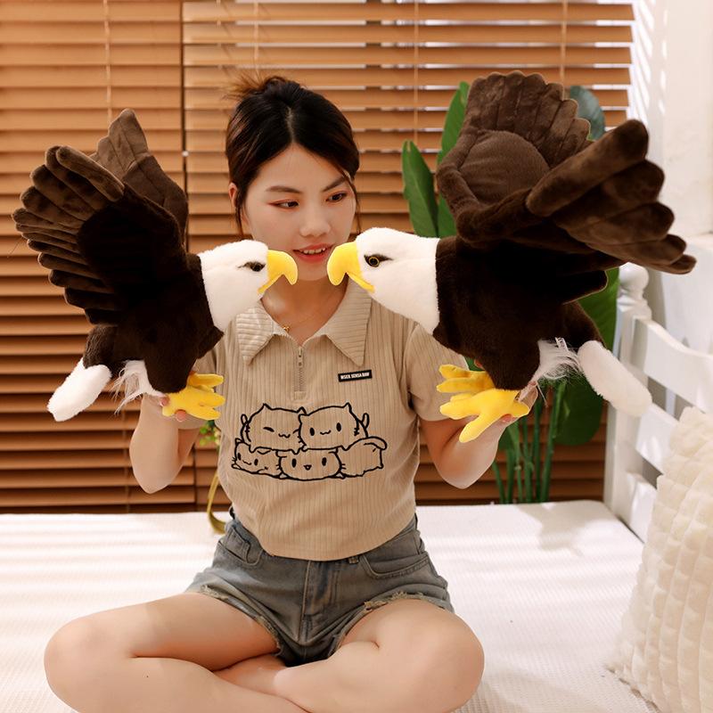 Simulation bald eagle doll plush toy eagle doll home living room ornament children's soothing doll