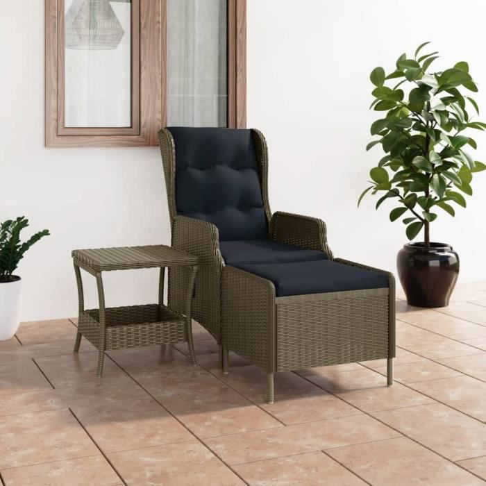 VidaXL Salon de jardin 2 pcs avec coussins Résine tressée Marron