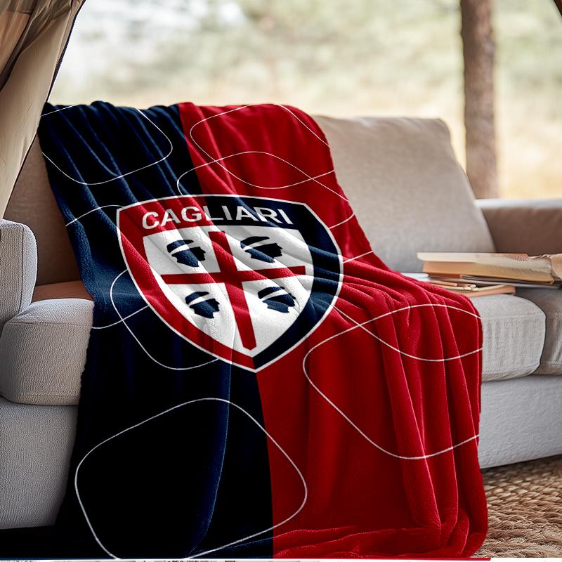 Fußball Cagliari Design Decke Leicht Ideal Bettdecke Perfekt für Reisen, Camping, Wohnzimmer, Büros, Sofas, Fan Weihnachtsgeschenk