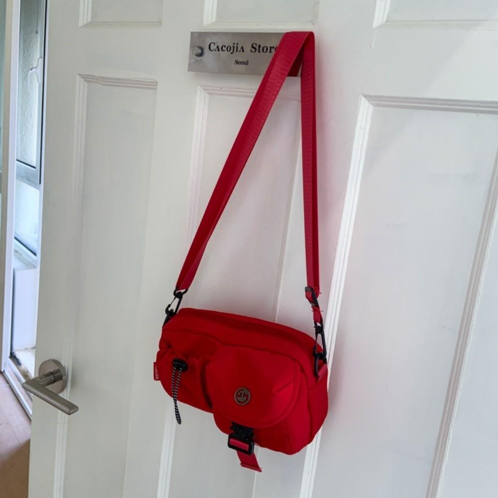 

Multipocket Nylon Cross Body Bag Solid Color Women s Handbags Ins Style Light Weight Bag Sports красный