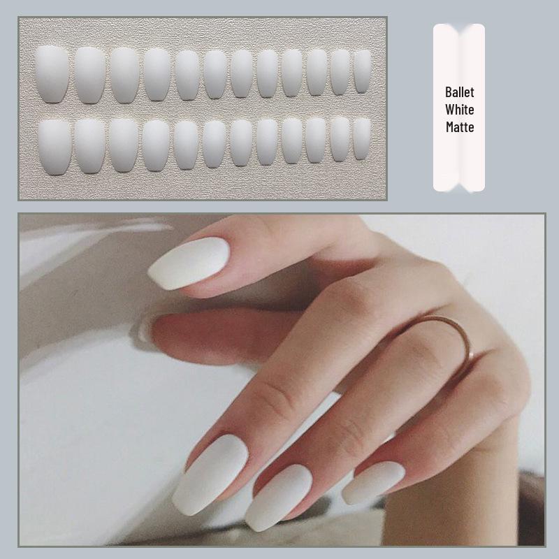 European & American Frosted Matte Press-On Ballet Nails