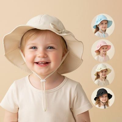 Foldable Baby Girl Sun Hat Breathable Bucket Hat Children Sun-Protective Cap  Baby Summer Accessory