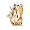 Starlight Bow Staggered Circle Synthetic Cubic Zirconia Ring Women's Gold 163511C01
