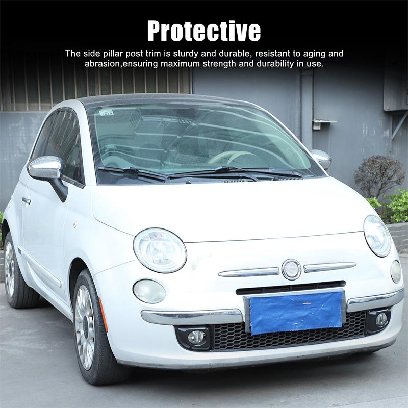 For Fiat 500 2011-2015 Real Carbon Fiber Car Front Bumper Fog Lamp Frame Cover Trim Stickers Car Exterior Accessories