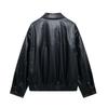 Autumn New Women's Clothing, European and American French Design Imitation Leather Bomber Jacket