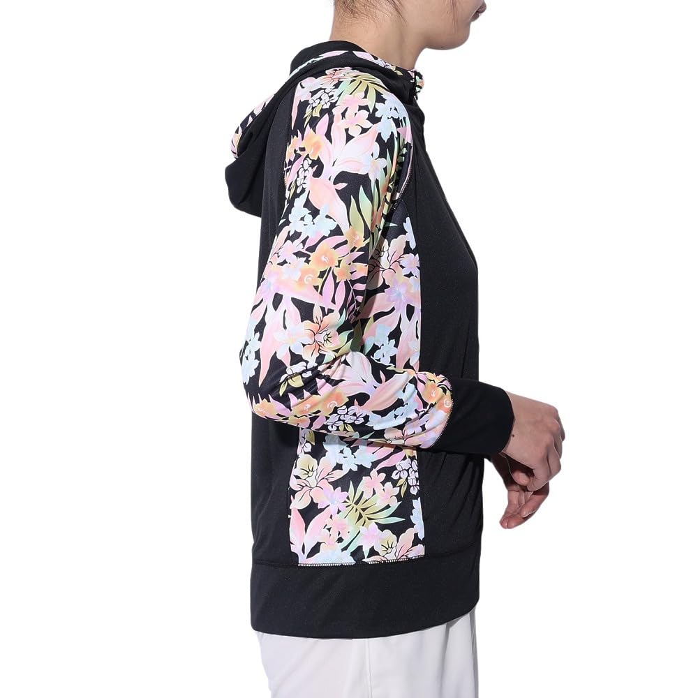 Hooded Print Long Sleeve Zip-Up Rash Guard