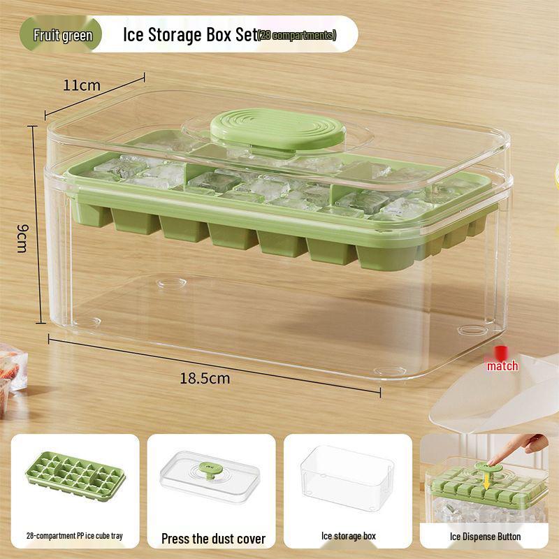 Food-grade Press Ice Cube Mold - Household Ice Maker with Storage Box