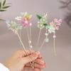 New Chinese Leaf Tassel Tassel Ancient Style Hairpin Simple Court Style Flower Butterfly Pearl Hanfu Hairpin Female