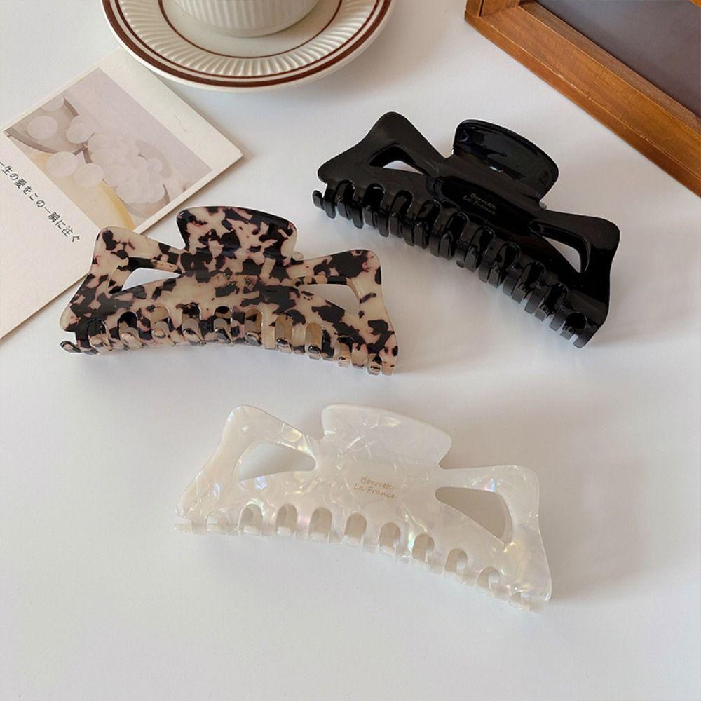 Leopard Print Ponytail Clip Hollow Simple Hair Claw Elegant Bowknot Hair Claw  Female