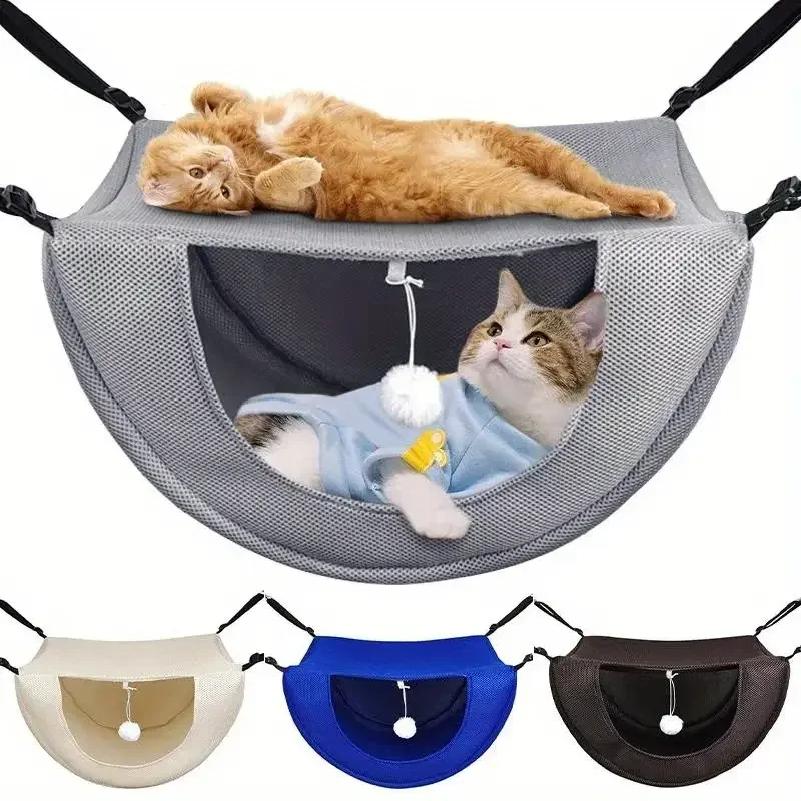 Suspended Cat Cage Hammock Pet Hanging Bed Breathable Mesh Cozy Kitten Hamster Sleeping House for Small Animal Guinea Pig Indoor