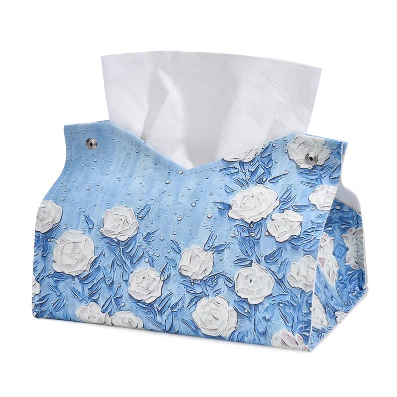 LIEI Creative Rose Oil Painting Tissue Box