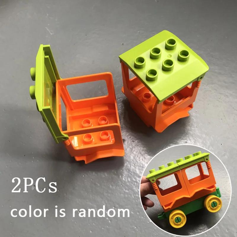 20pcs Large Brick Train carriage The Truck/wheels Assemble Building Blocks Compatible With Duplo Bricks Toys For Children