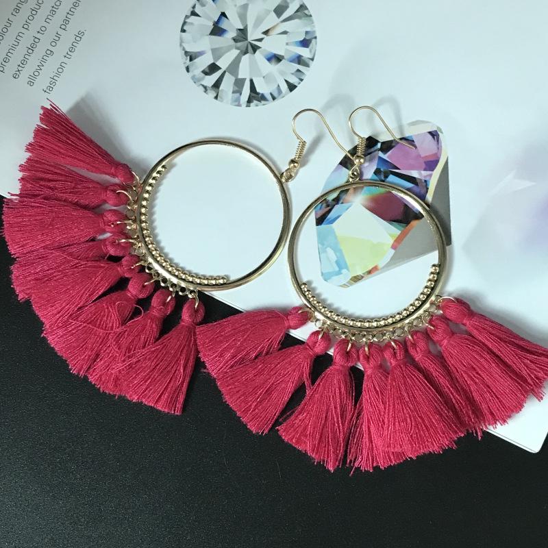 Boho střapcové náušnice - Trendy přehnané módní šperky