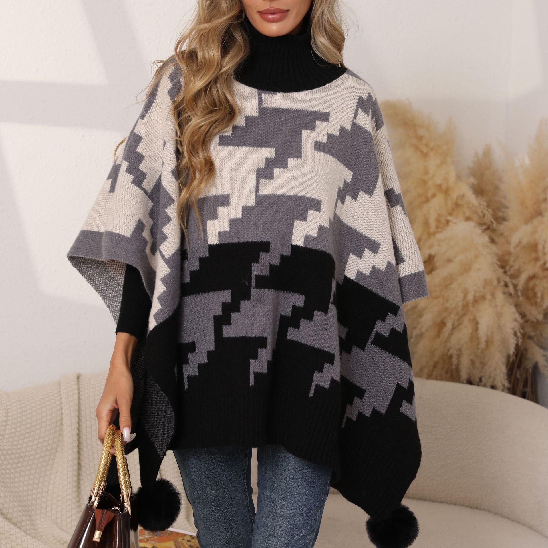 

Элегантная классическая вязаная шаль в клетку - женская отделка шерстяными помпонами, новая теплая модная шаль для осени и зимы, для свадьбы, вечернего платья серый