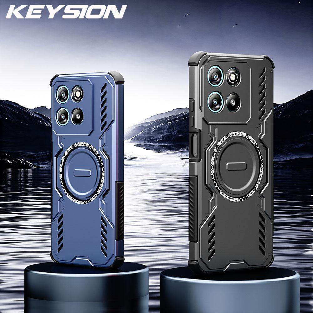 KEYSION Heat Dissipation Case for Motorola G86 5G G57 G67 Power Magnetic Cooling Shockproof Phone Cover for MOTO G100 G15 G75 5G