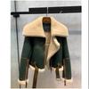 Large size women's winter clothing new fat sister big lapel thickened short fur integrated cashmere jacket tide