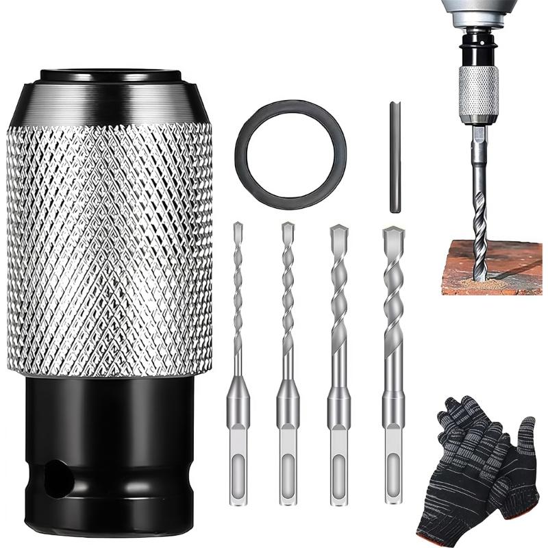 Hammer Drill Converters Impact Wrench Adapter with Leather Rings Pin Design Secure Connection Long Last Performances