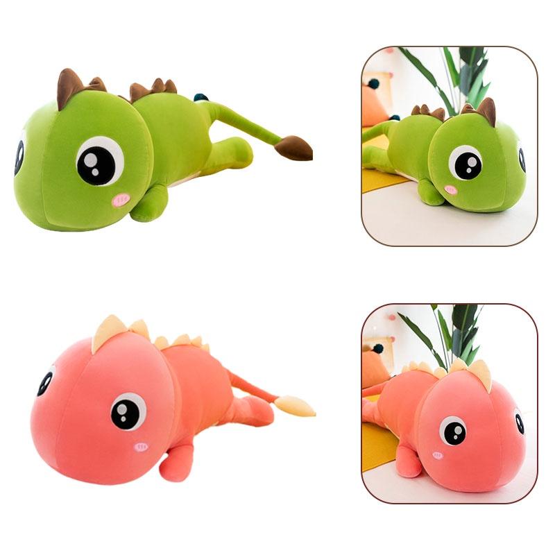 Cute Dinosaur Plush Toy Pillow For Kids Room Decoration Red And Green, 58cm And 75cm