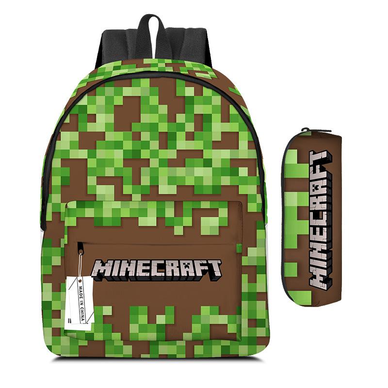 ROBLOX Backpack Elementary and Secondary School Bag Children's Backpack Anime Cartoon Backpack Lunch Bag Pencil Case
